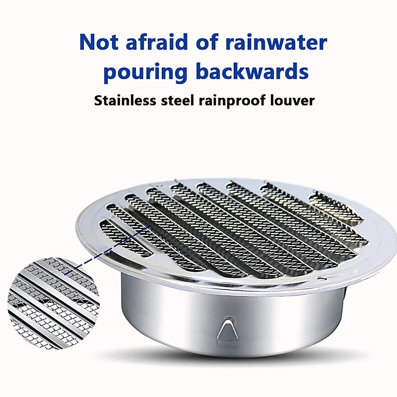 Round Stainless Steel Air Vent Grille | 70–150MM Wall Duct Cover Vent Grille Cover Axl