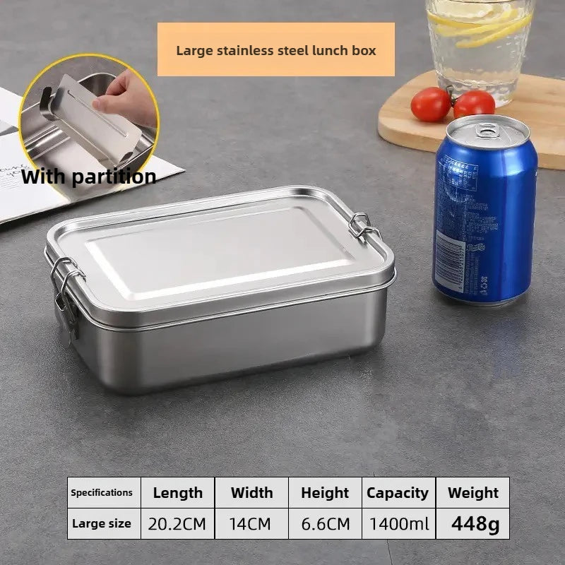 Stainless Steel Bento Box with Lockable Clips | Metal Lunch Box Metal Lunch Box Axl Large size B