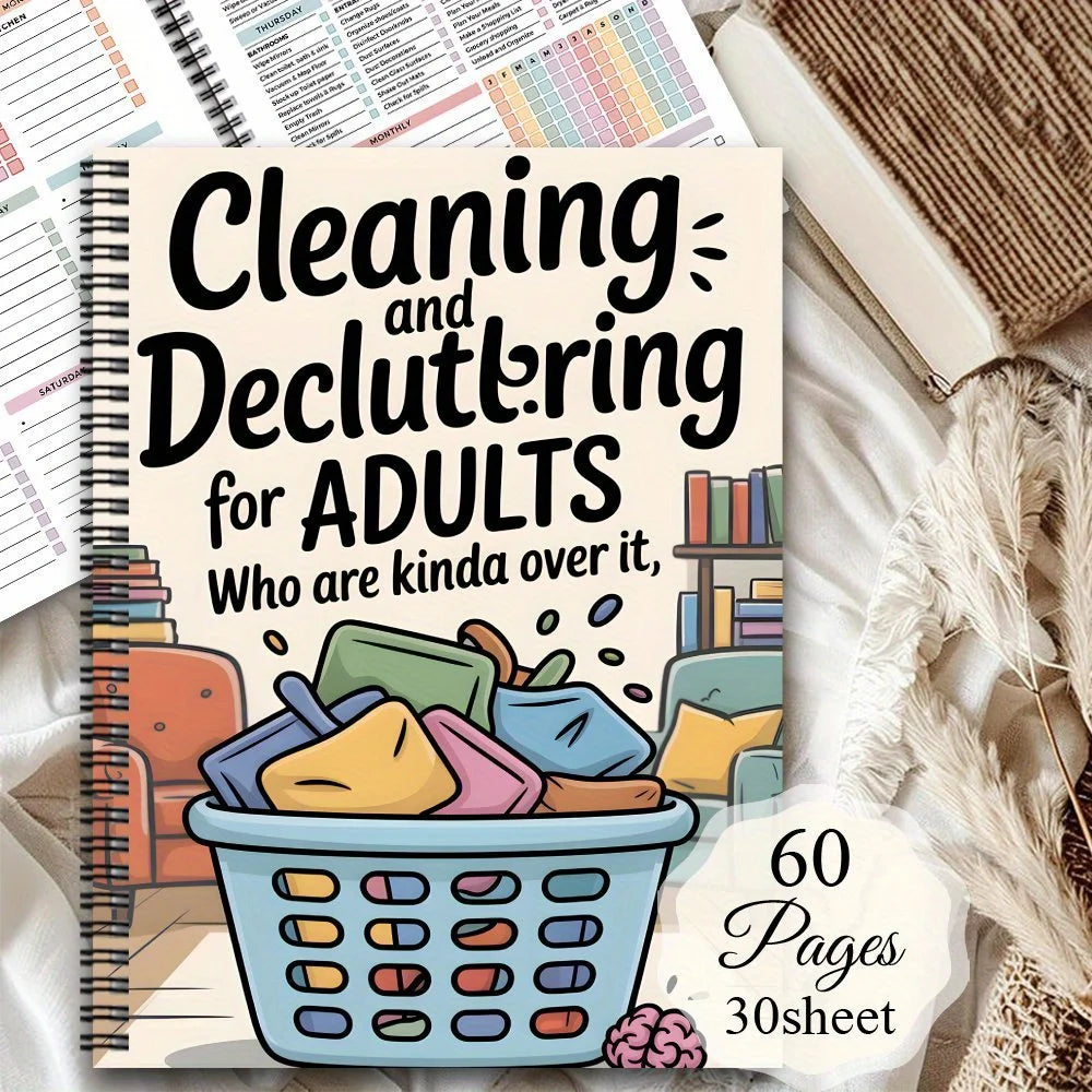 Household Cleaning Schedule Spiral Notebook | Daily & Weekly Planner Cleaning Planner Notebook Axl 1pc