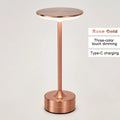 Rechargeable LED Crystal Touch Table Lamp – Wireless Desk Light LED Touch Table Lamp Axl Rose Gold