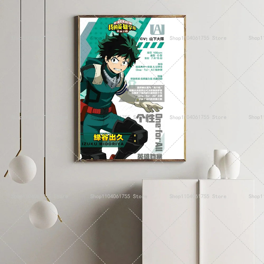My Hero Academia Izuku Wall Poster – Waterproof Self-Adhesive Anime Wall Poster Axl