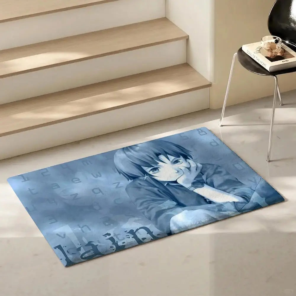 Serial Experiments Lain Anime Flannel Floor Mat – Non-Slip Rug Anime Floor Mat Axl