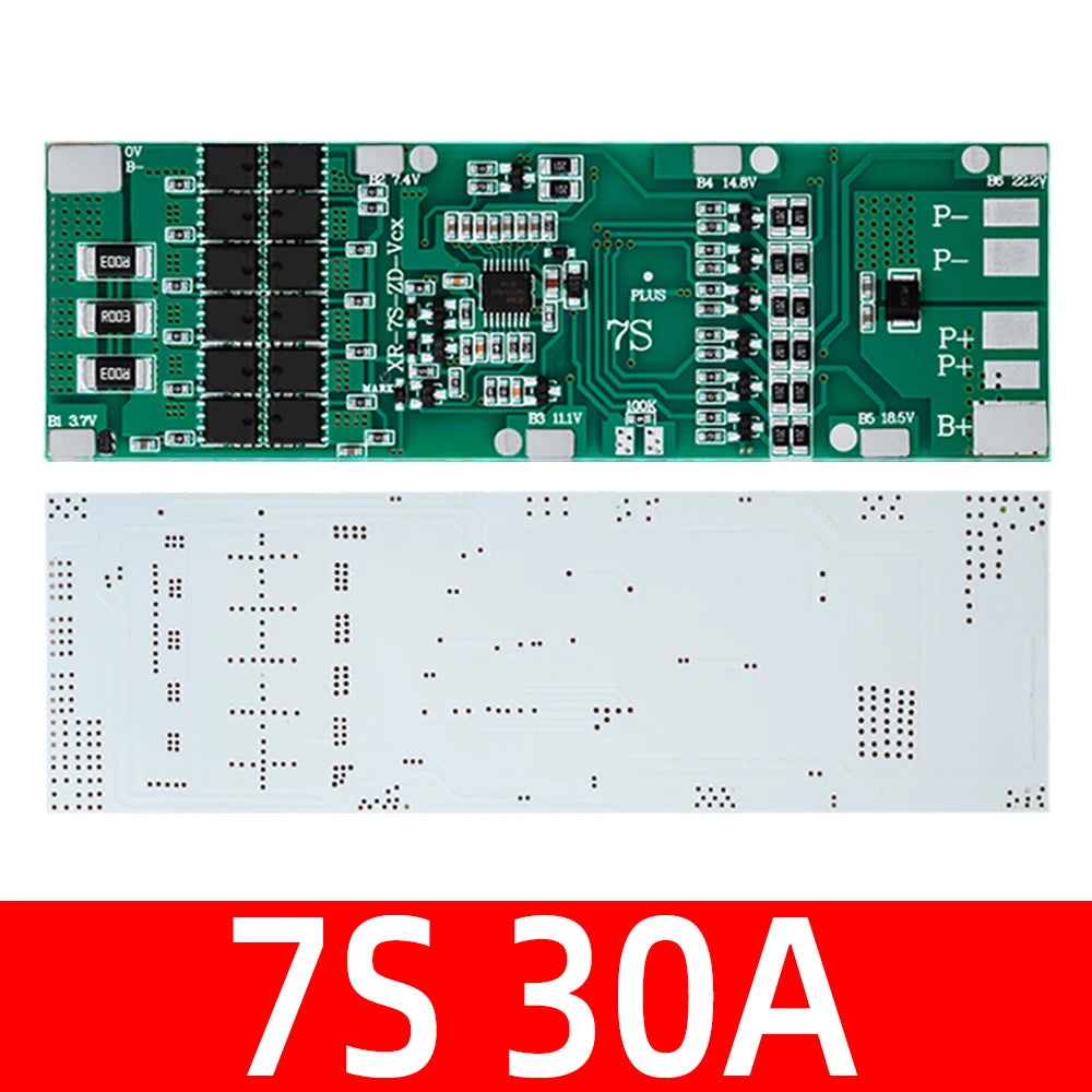 7S 24V BMS 10A–30A Li-ion Battery Protection Board w/ Balance Battery Management Board Axl 7S 30A