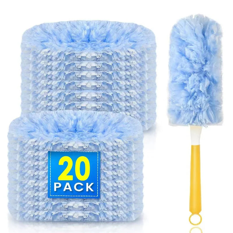 Microfiber Duster Refills 10-Pack – 360° Rotating, Unscented Duster Refills Axl 20pcs Handle