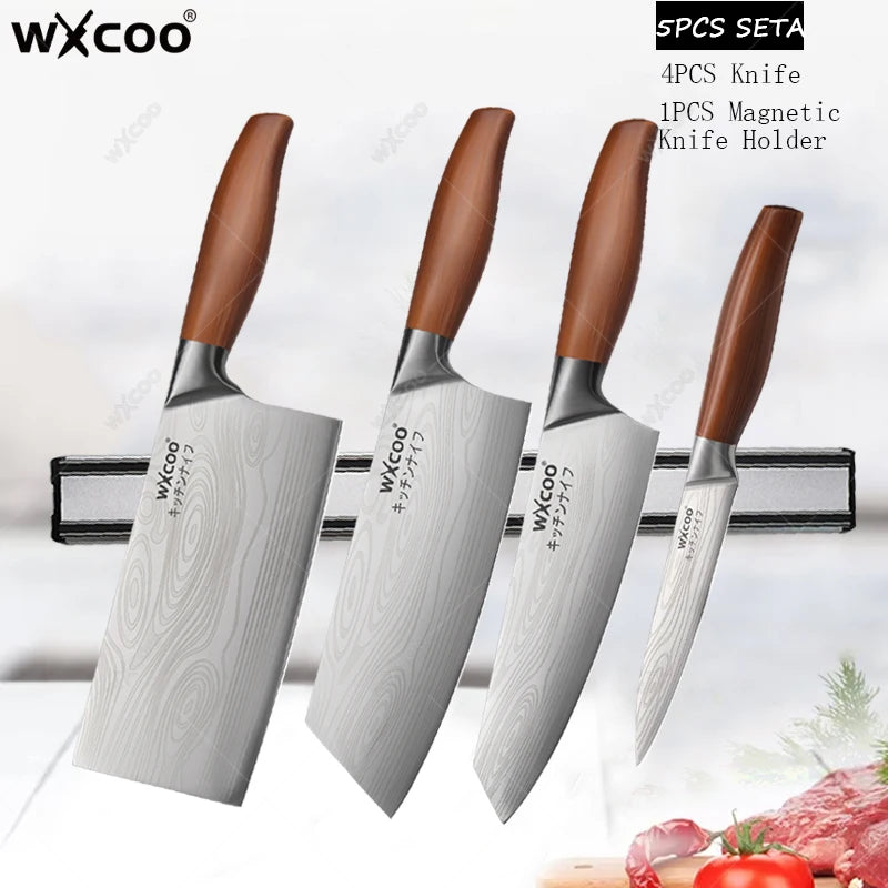 WXCOO Professional Chef Knife Set – Sharp Stainless Steel Kitchen Kitchen Knife Set Axl 5PCS SET A