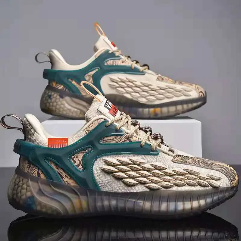 Men's Breathable Casual Sneakers – Lace-Up Sport Walking Shoes Men's Casual Sneakers Axl