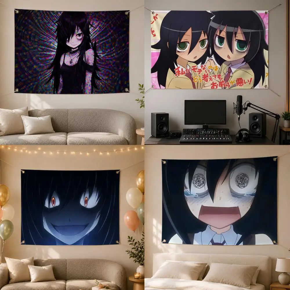 Anime Tomoko Kuroki Wall Flag Banner – Indoor & Outdoor Decor Anime Wall Flag Axl