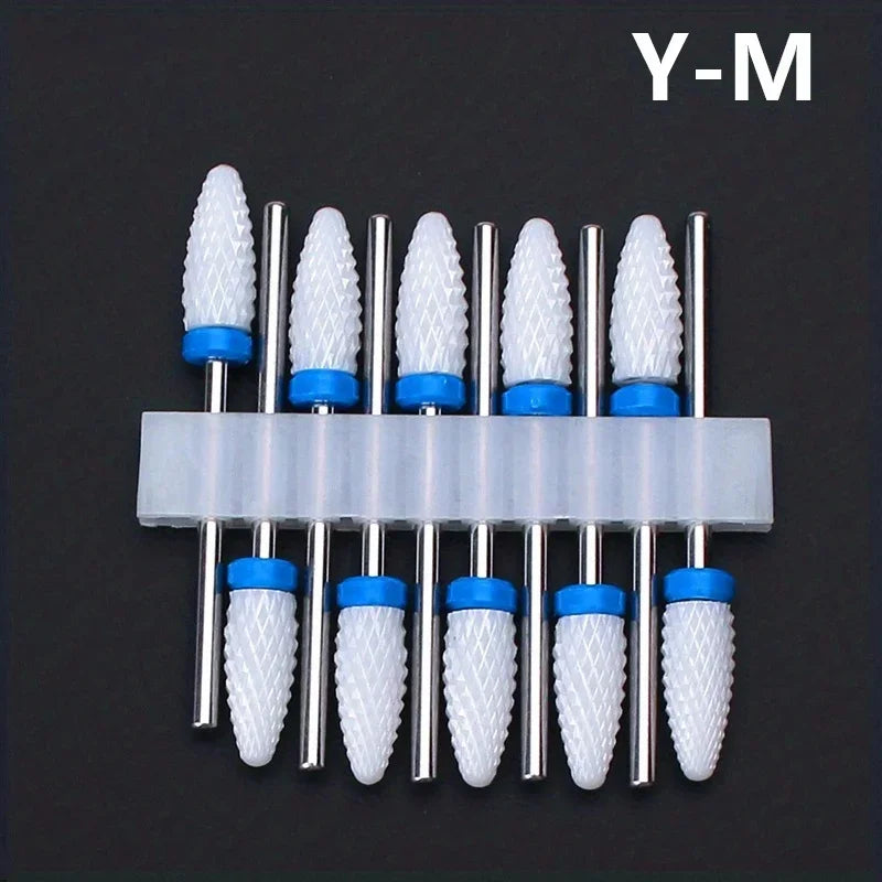 10-Pc Ceramic Nail Drill Bits Set – Manicure & Pedicure Kit Nail Drill Bits Axl