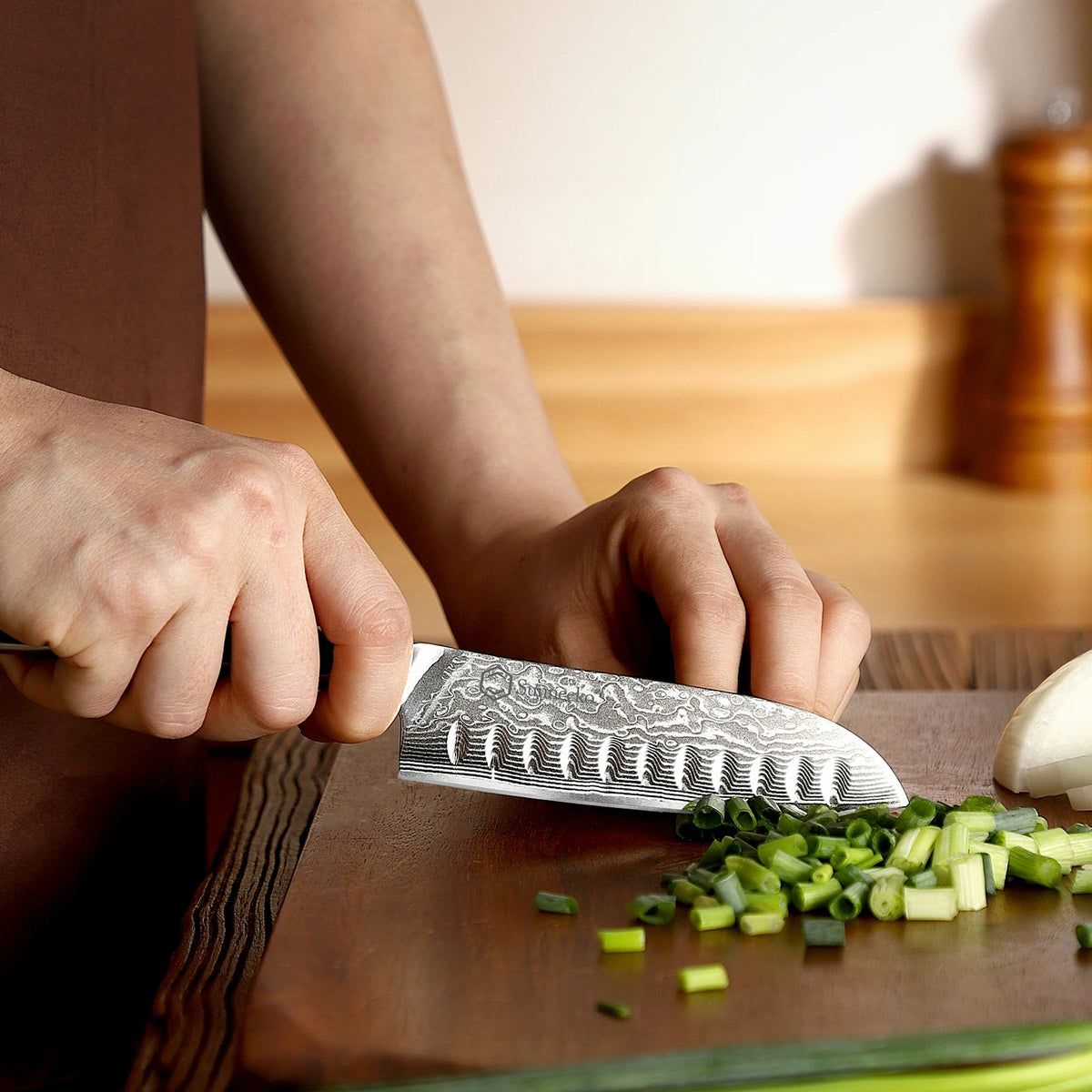 Sunnecko Damascus Kitchen Knife Set | VG10 Core 67-Layer Steel Damascus Kitchen Knife Set Axl