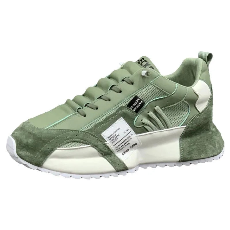Lorilury Men's Platform Sneakers Lace-Up Sport Shoes Plus Size Men's Platform Sneakers Axl