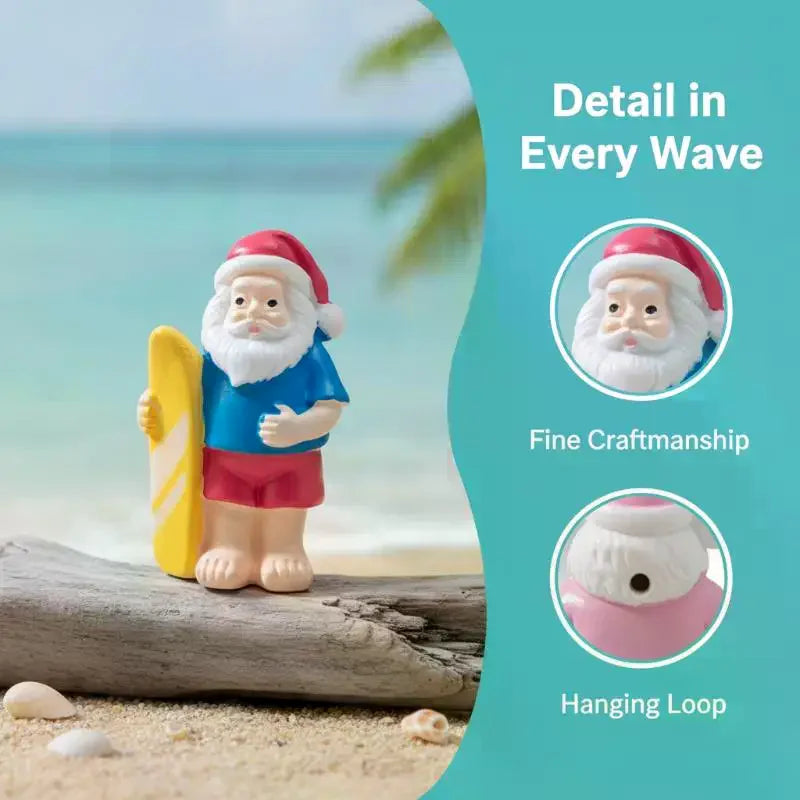 Mini Resin Summer Santa Figurine – Beach & Garden Décor Resin Figurine Axl