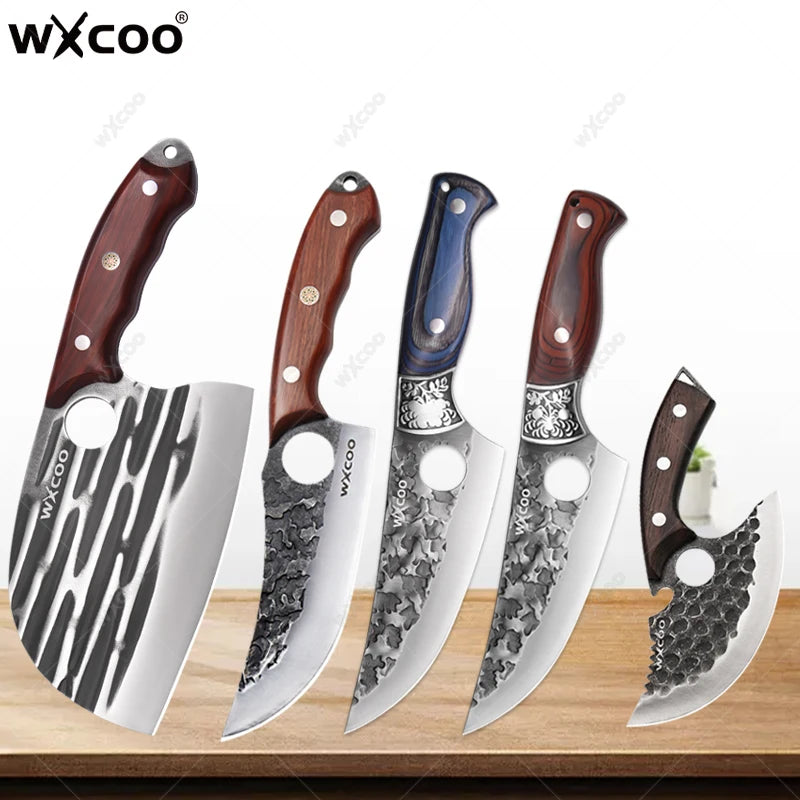 WXCOO Forged Boning & Cleaver Chef Knife | High Carbon Steel Forged Chef Knife Axl