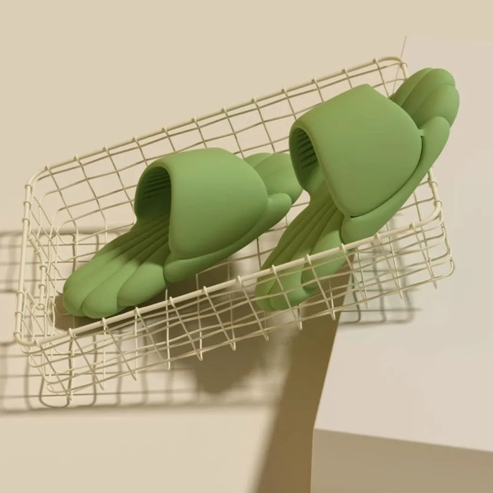 Women's Shell Petal Platform Slippers | Non-Slip EVA Sandals Women's Platform Slippers Axl Light Green 40-41