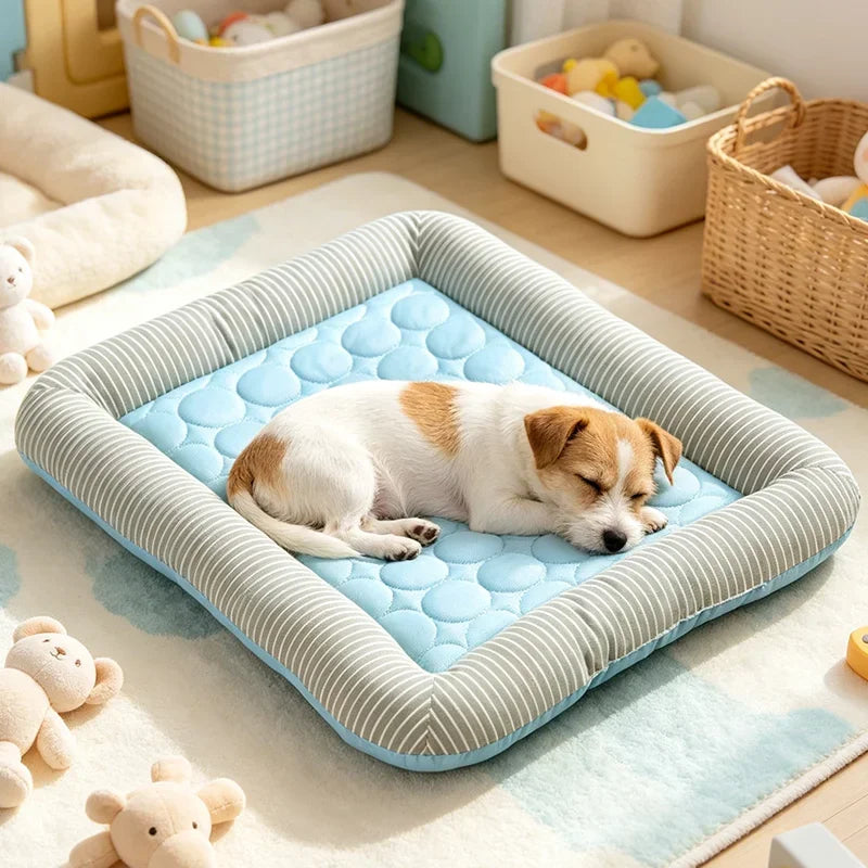 KEMORELA Ice Silk Cooling Dog Mat – Breathable Pet Sleeping Pad Dog Cooling Mat Axl