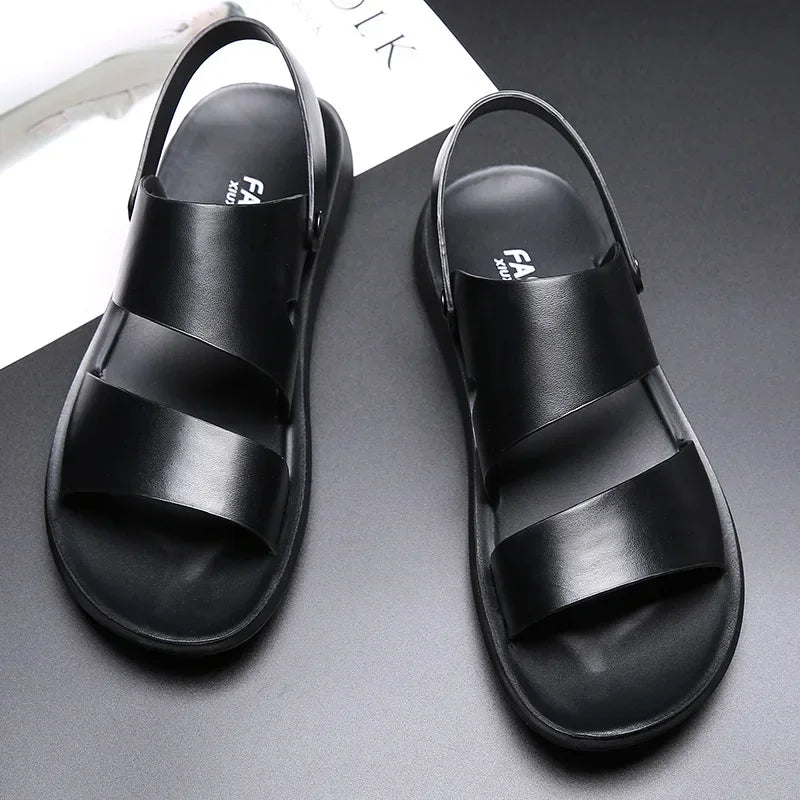 YBQJOO Men's Genuine Leather Gladiator Sandals | Non-Slip Men's Leather Sandals Axl