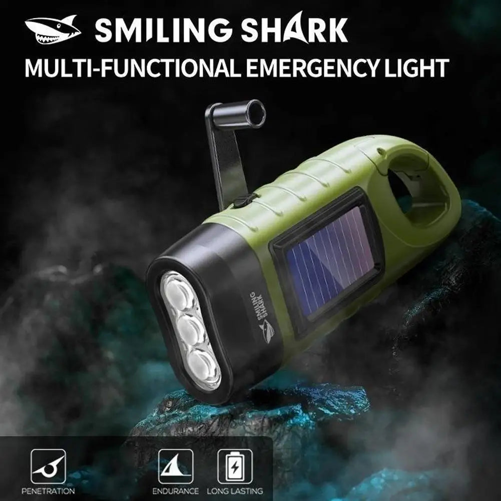 Solar Hand Crank LED Flashlight – Emergency Camping Lamp Solar Crank Flashlight Axl