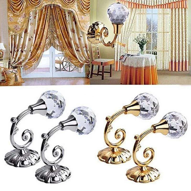 Crystal Curtain Tie Back Hooks Wall Mounted – 2 Pack Curtain Tie Back Hooks Axl