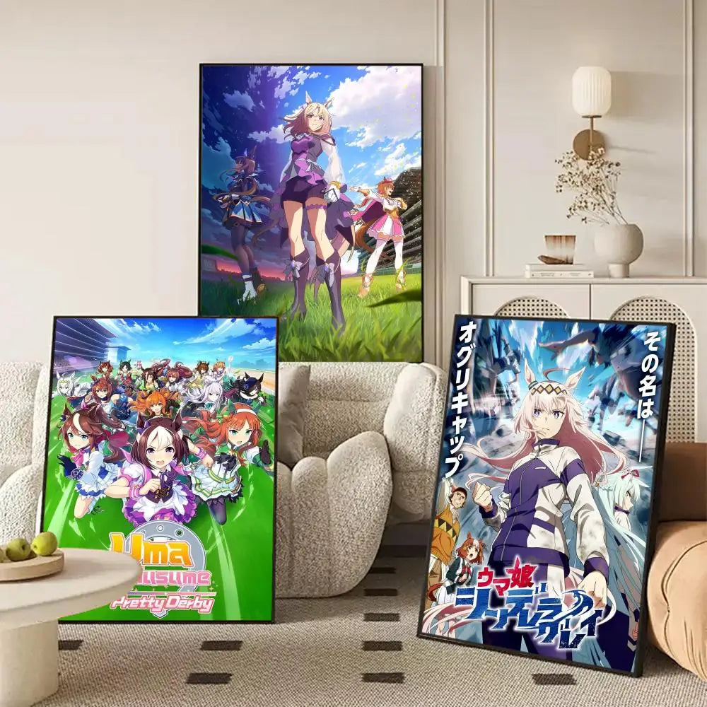 Anime Pretty Derby Self-Adhesive Wall Poster – Art Sticker Wall Art Poster Axl
