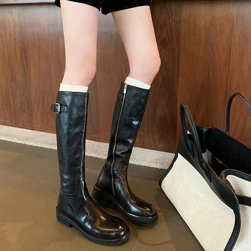 Women's Retro Wedge Ankle Boots – Non-Slip Zip-Up Knight Boot Women's Ankle Boots Axl