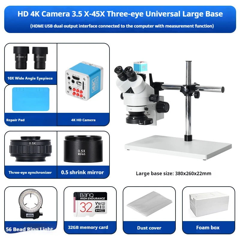 Dual Lens 7–45X Zoom Stereo Microscope | PCB & Electronics Stereo Zoom Microscope Axl 4