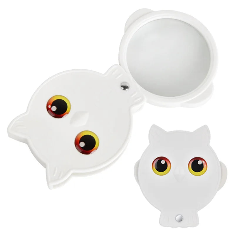 Owl 8X Folding Magnifying Glass – Portable Pocket Loupe & Lanyard Pocket Magnifying Glass Axl WHITE
