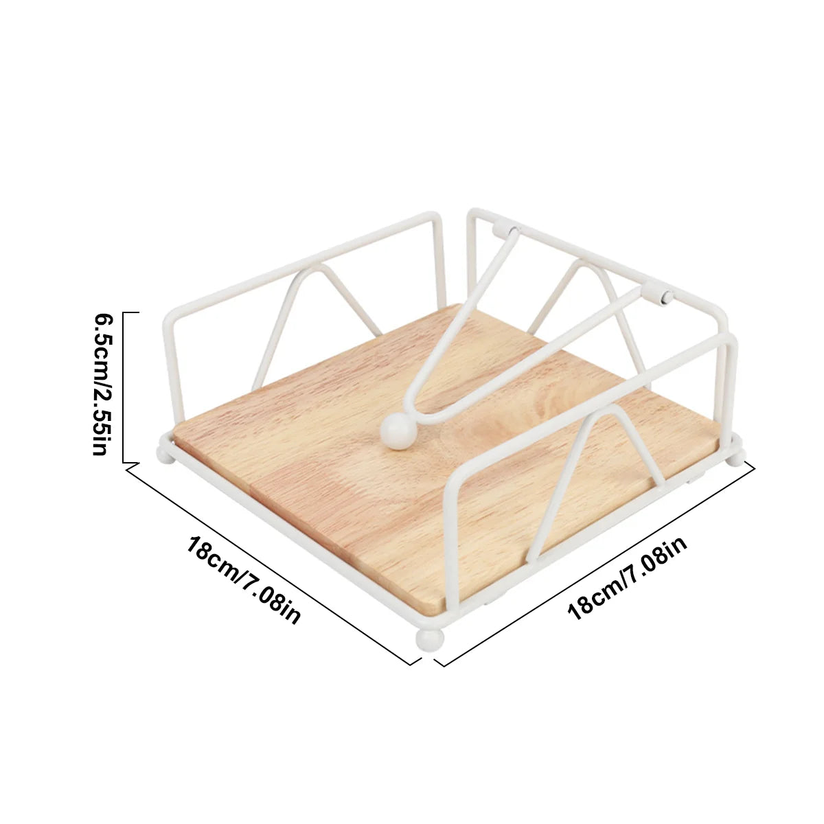 Modern Napkin Holder with Wooden Base | Gold, Black, White Napkin Holder Axl C