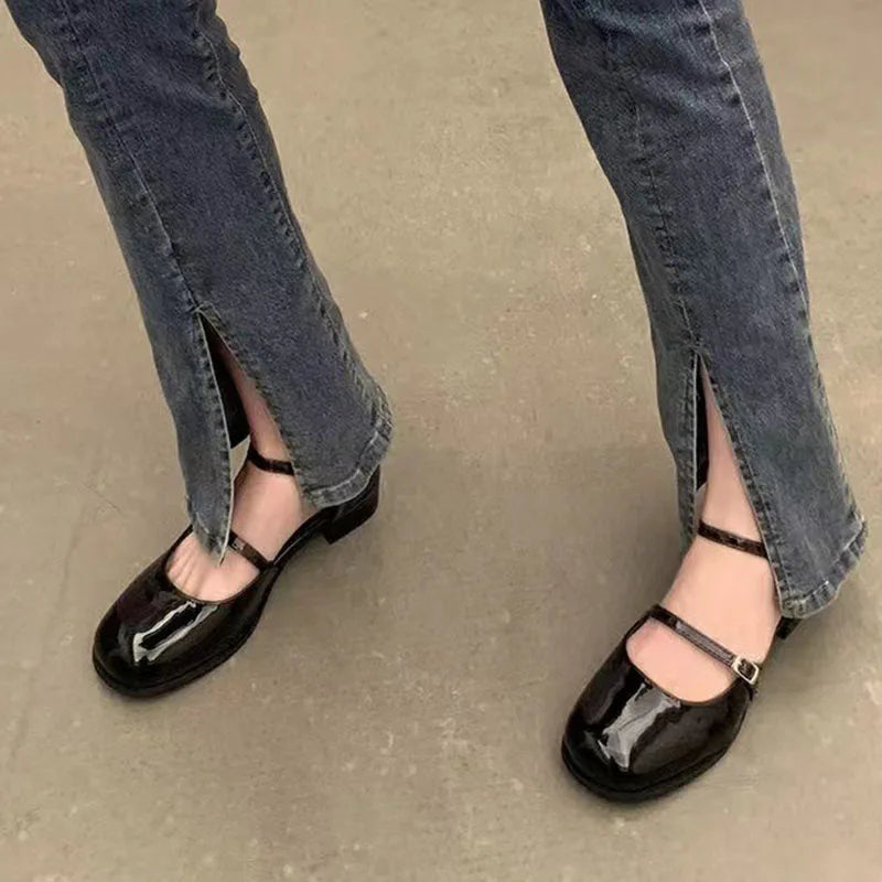 Women's Mary Jane Buckle Pumps – Square Heel Office Shoes Women's Heeled Pumps Axl