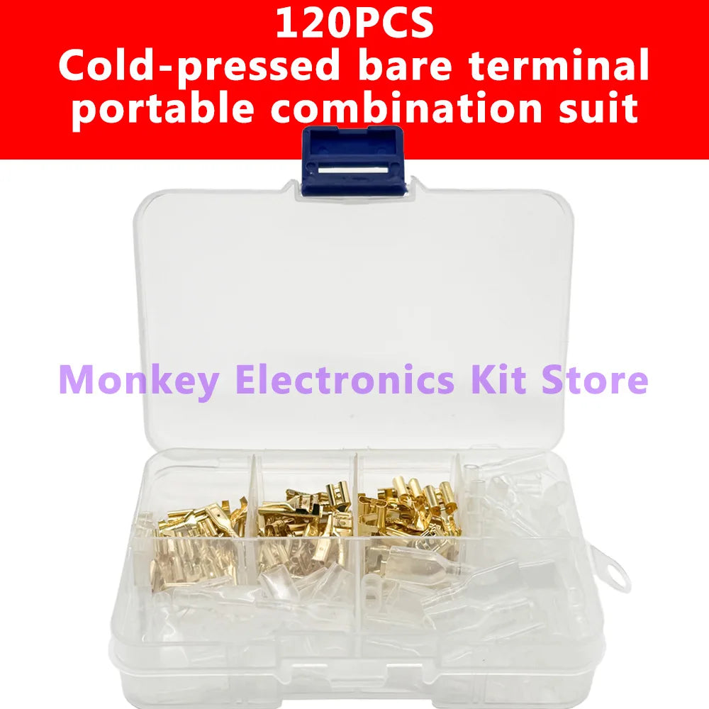 120PCS Crimp Terminal Kit – Gold & Silver Male Female Connectors Crimp Terminal Kit Axl