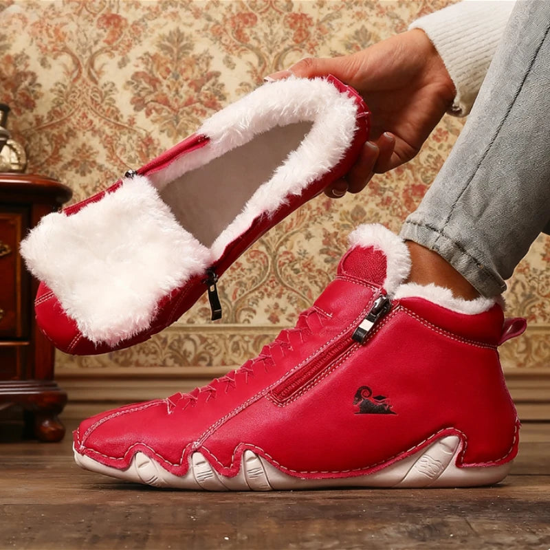 Women's Winter Fur Lined High-Top Sneakers | Side Zipper Winter High-Top Sneakers Axl