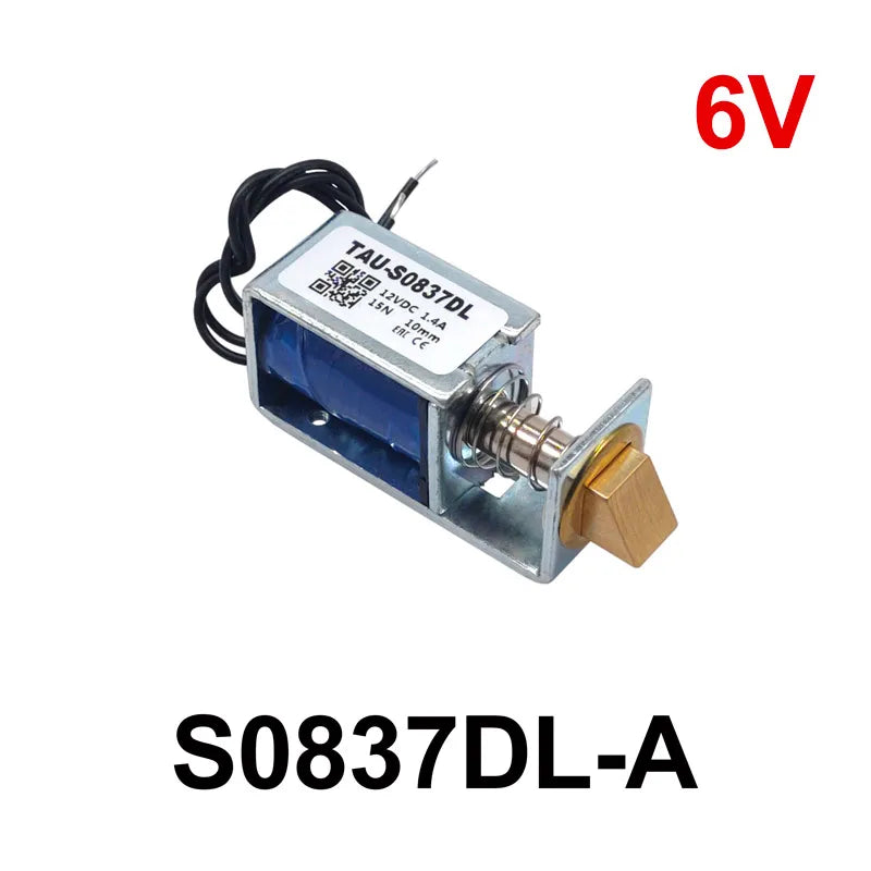 DC 6V/12V/24V Electromagnet Cabinet Door Lock – 10mm Stroke Electric Solenoid Lock Axl S0837DL A 6V 15N
