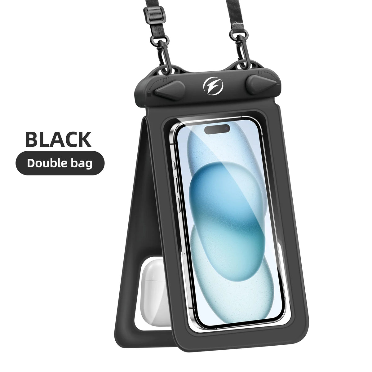 Waterproof Phone Pouch Double Seal Underwater Case – 7.7in Waterproof Phone Pouch Axl black