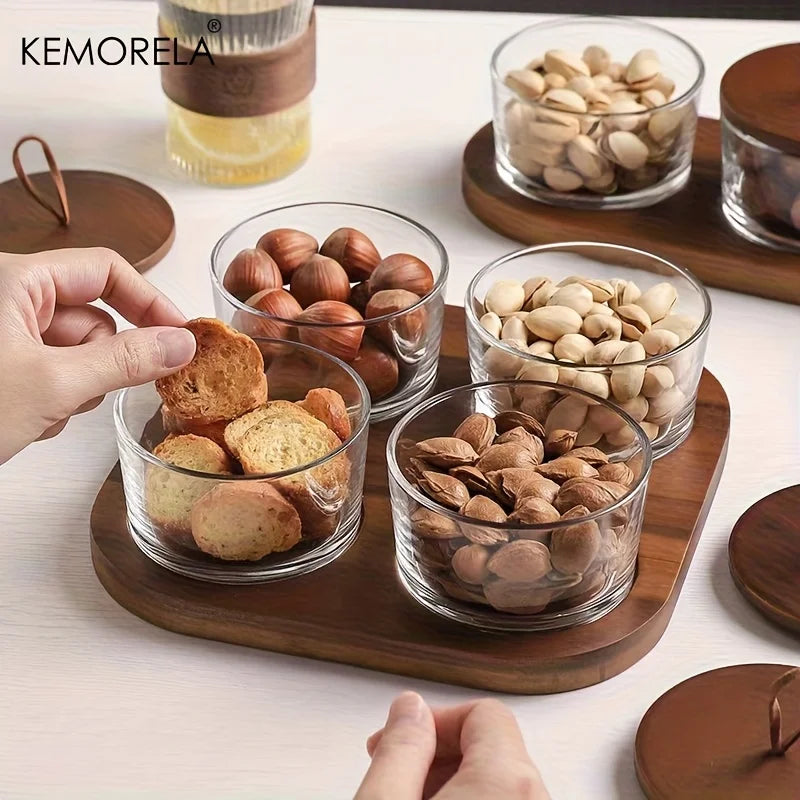 Retro Glass Serving Tray with Lid – 3/4 Grid Compartments | KEMORELA Glass Serving Tray Axl