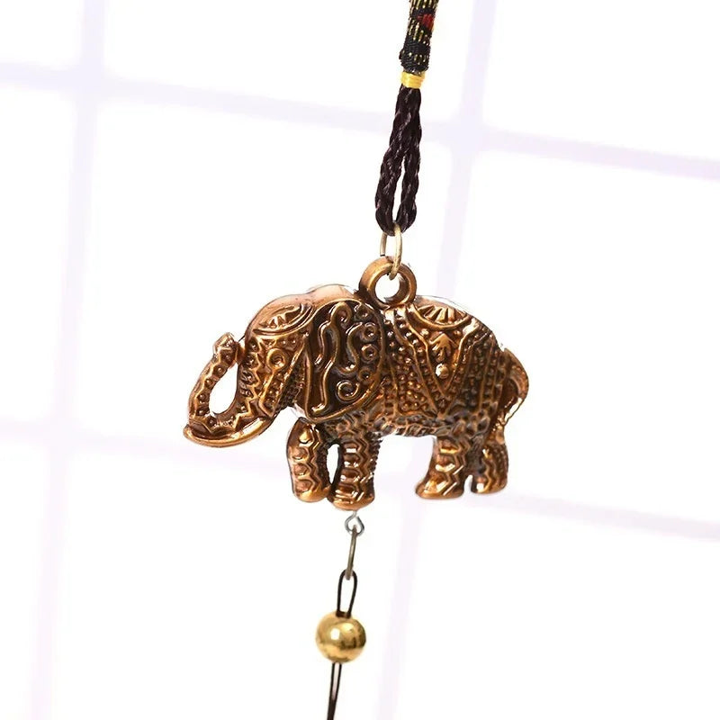 Antique Copper Elephant Wind Chime – Oriental Lucky Garden Decor Decorative Wind Chime Axl