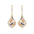 Huitan Flower Drop Earrings – Cubic Zirconia Women's Jewelry Drop Earrings Axl E4873