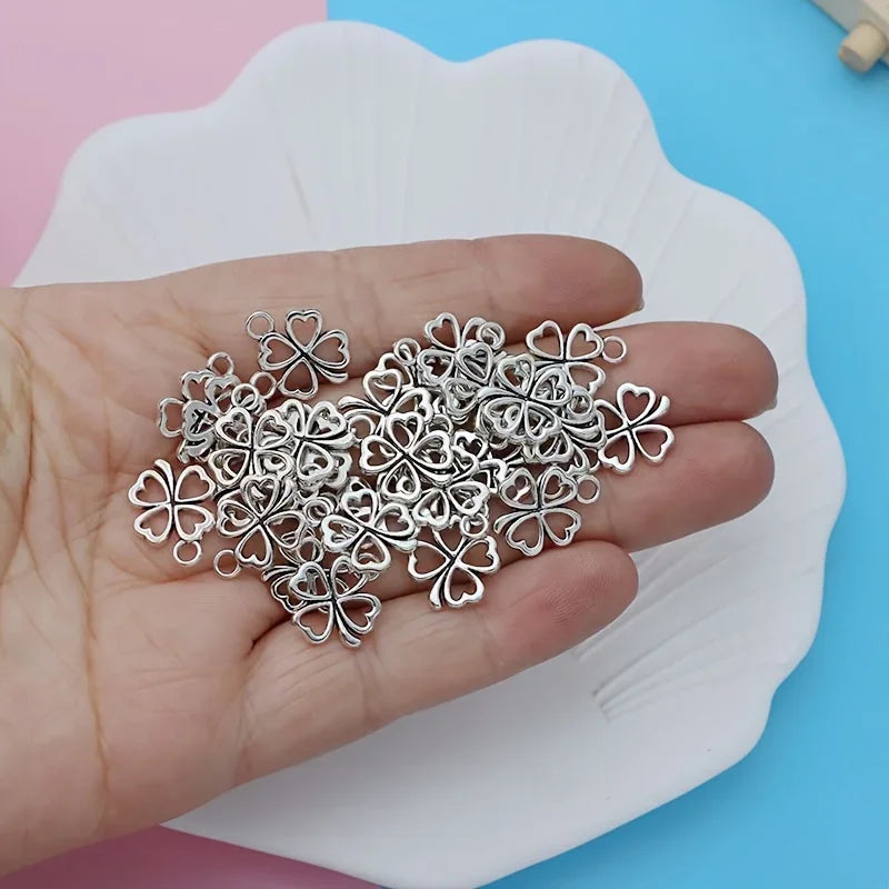 Antique Clover Charms Pendants for DIY Jewelry Making Jewelry Making Charm Axl WHITE