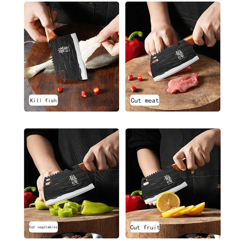 PLYS Forged Stainless Steel Chef Knife – Solid Wood Handle Chef Knife Axl