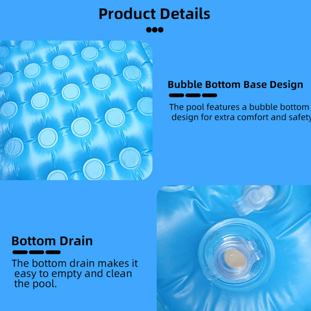 Inflatable Rectangle Kiddie Pool 140x90cm – Backyard & Camping Inflatable Kids Pool Axl