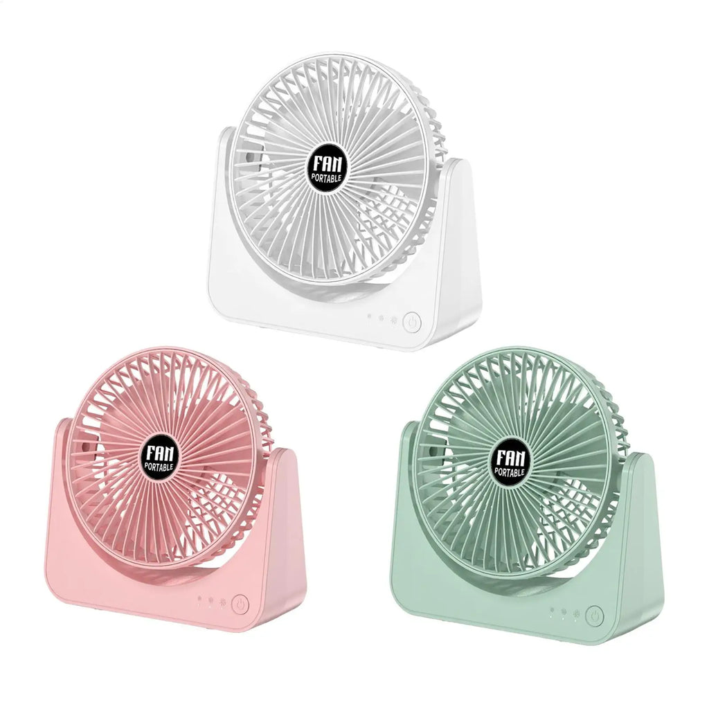 USB Rechargeable Mini Desk Fan – 3-Speed Quiet Table Fan Mini Desk Fan Axl