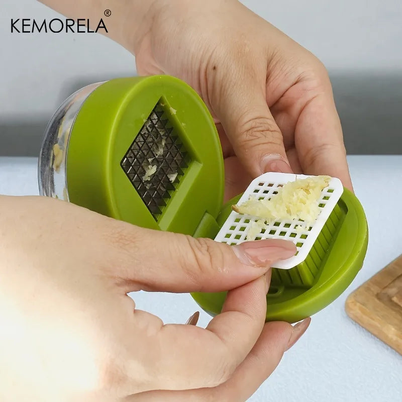 KEMORELA Mini Garlic Press Crusher – Handheld Ginger Masher Garlic Press Axl