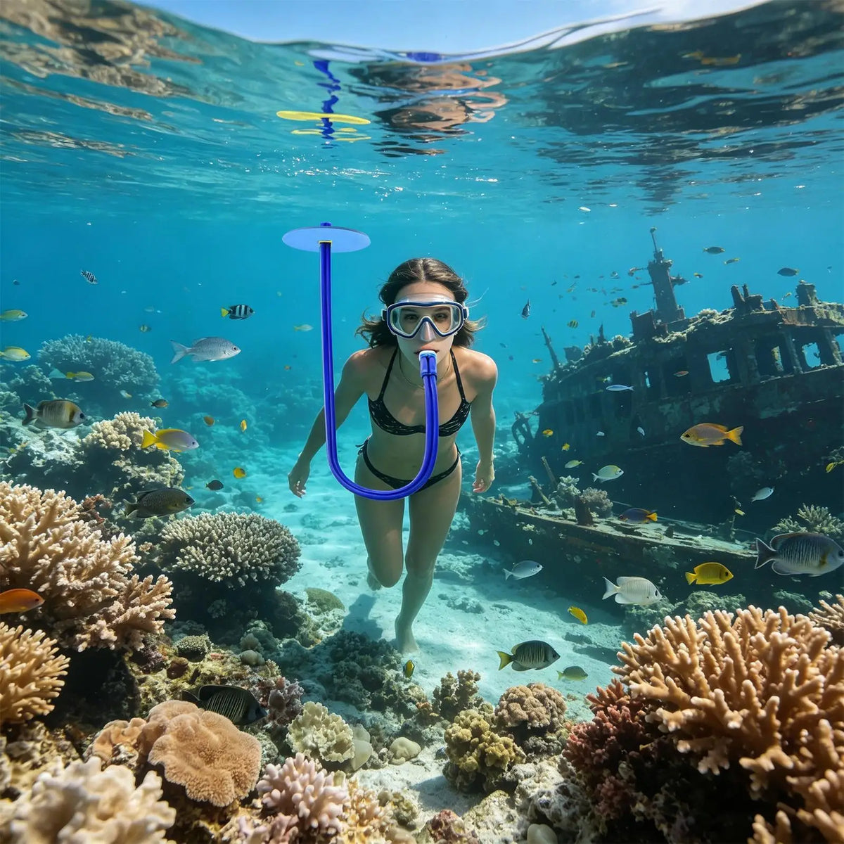 Adult Dry Snorkel – Food Grade Silicone Underwater Breathing Tube Dry Snorkel Tube Axl