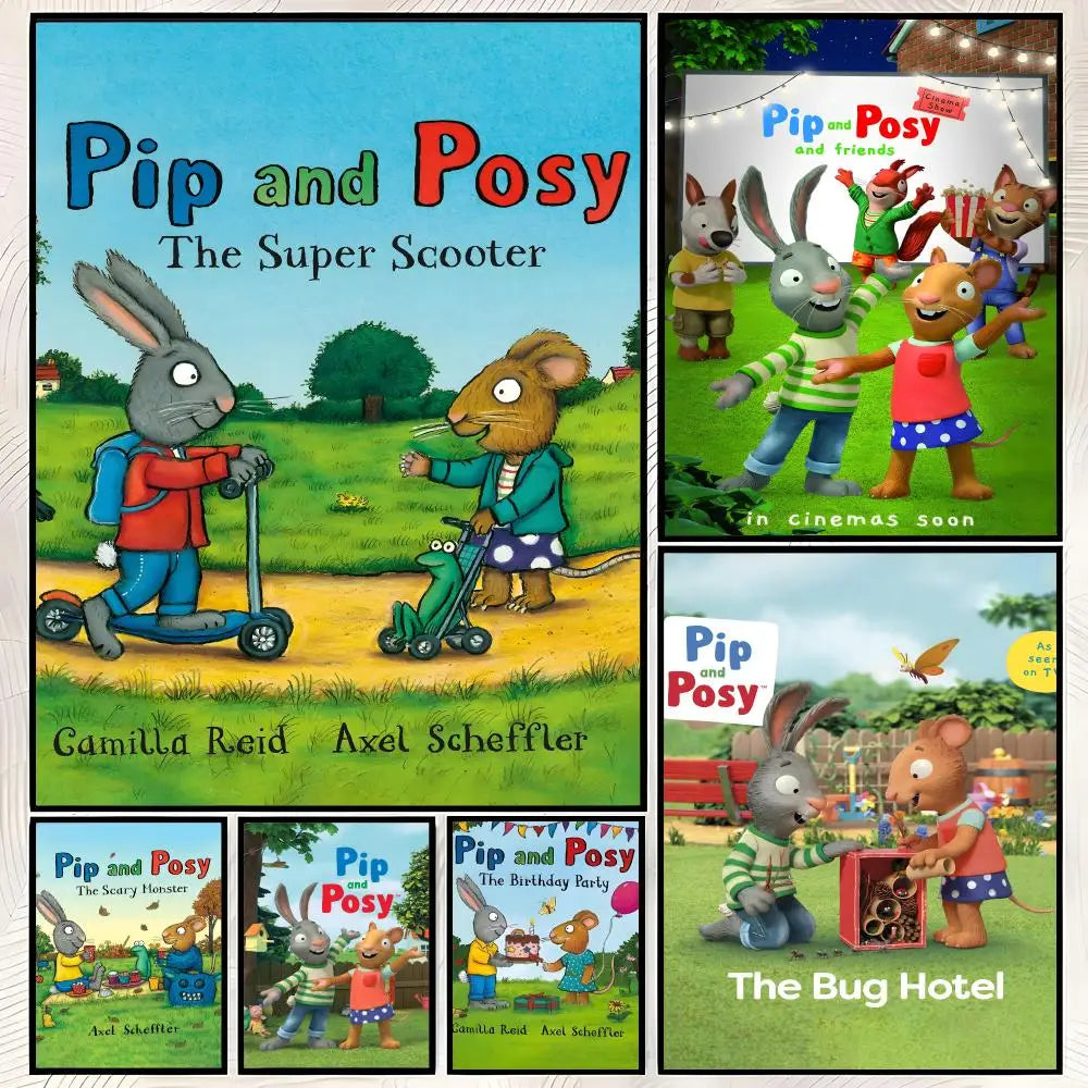 P-Pip & Posy Self-Stick HD PVC Wall Art Poster | Waterproof Wall Art Poster Axl