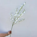 5-Pack Artificial Dancing Orchid Silk Flowers | Wedding & Home Decor Artificial Silk Flowers Axl White