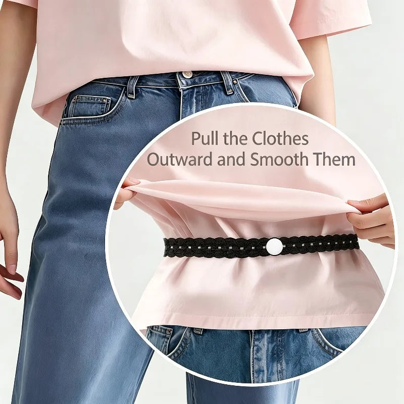Lace Trim Hem Waist Belt – No-Tie Hem Adjuster for Shirts Hem Adjuster Belt Axl