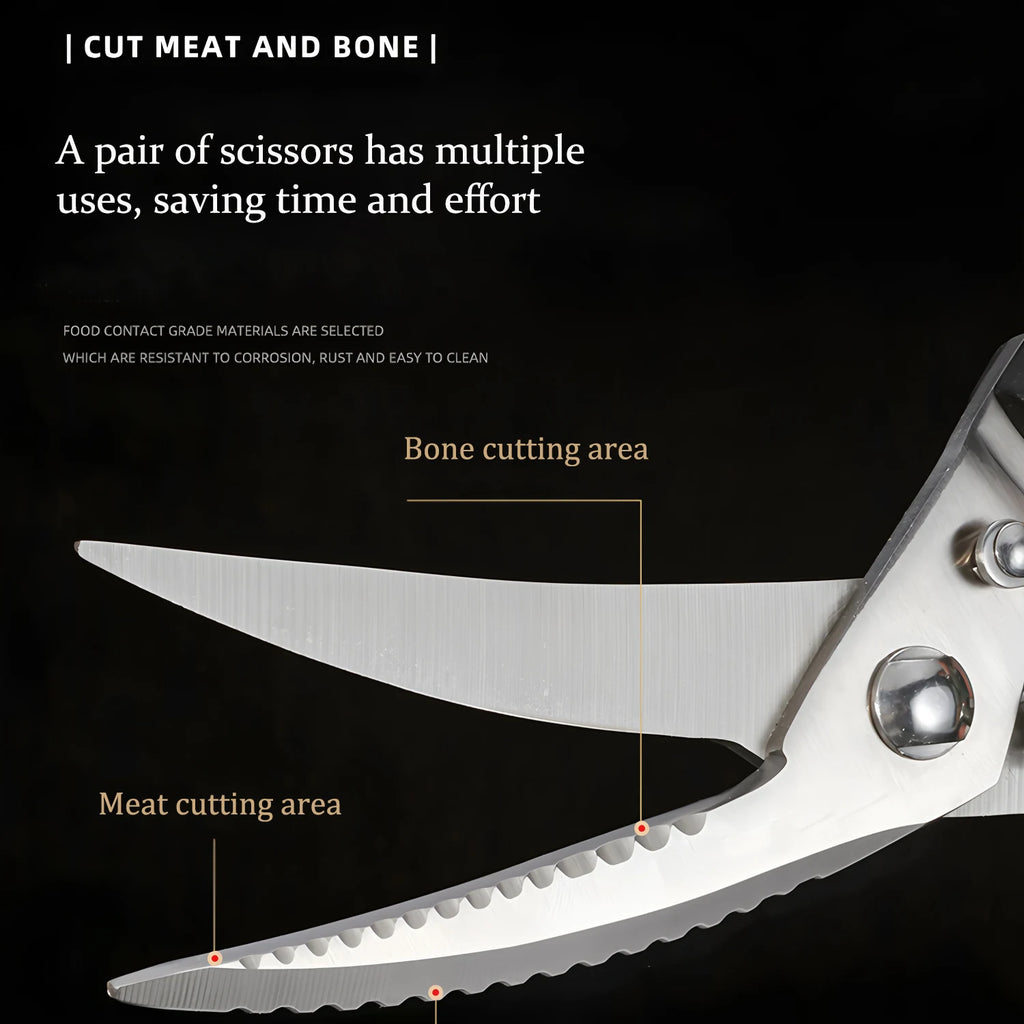 Stainless Steel Kitchen Scissors – BBQ, Meat & Food Shears Kitchen Scissors Axl