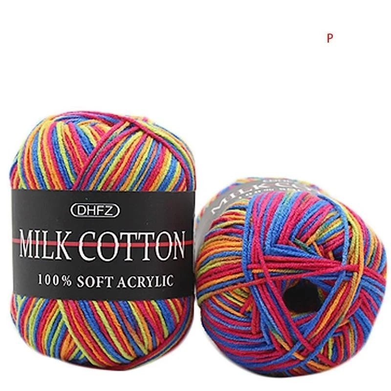 Mixed Colour Cotton Knitting Yarn 50g – Soft Crochet Wool Knitting Yarn Axl