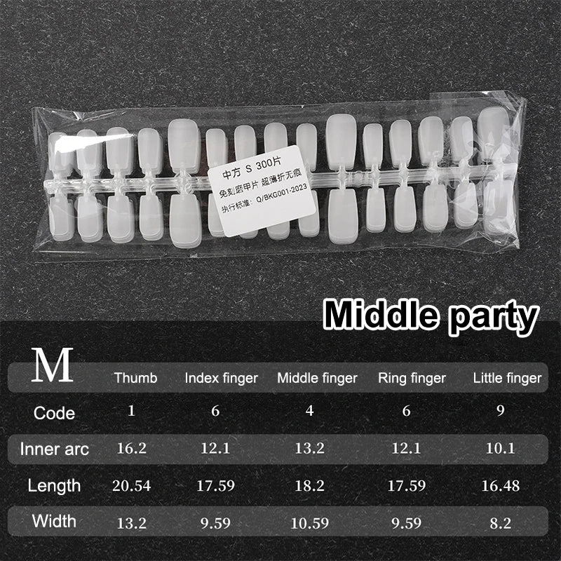 300 Pcs Matte & Clear False Nail Tips – Gel Extension DIY Kit False Nail Tips Axl A39