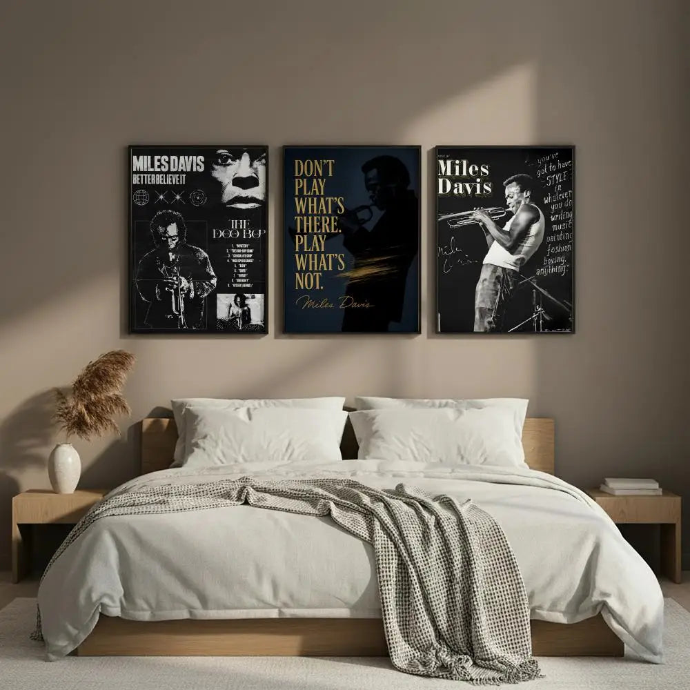 Miles Davis HD Art Poster – Self-Adhesive Wall Sticker Decor Art Wall Poster Axl