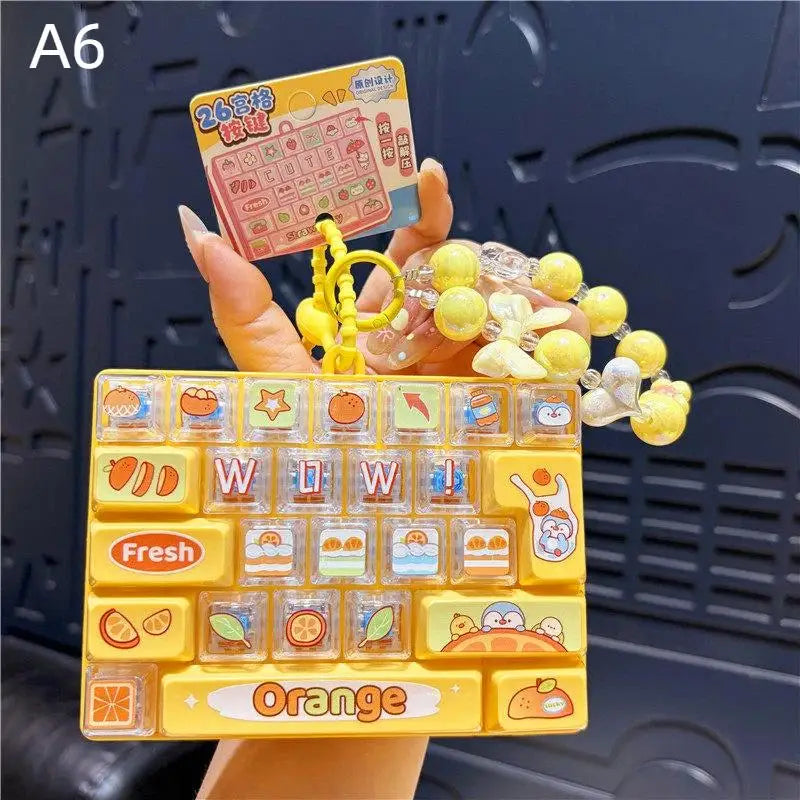 Strawberry Fidget Keyboard Keychain – 26 Keys Clickable Toy Fidget Keychain Toy Axl A6