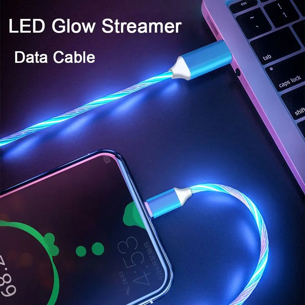 LED Glowing USB-C & Micro USB Charging Cable – 1M Luminous USB Charging Cable Axl