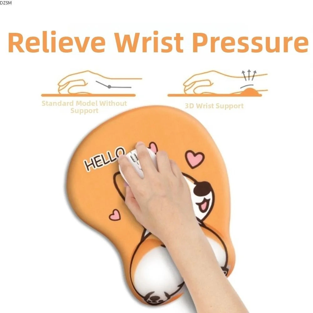 Cute Corgi Mouse Pad – Ergonomic Silicone Wrist Rest Wrist Rest Mouse Pad Axl